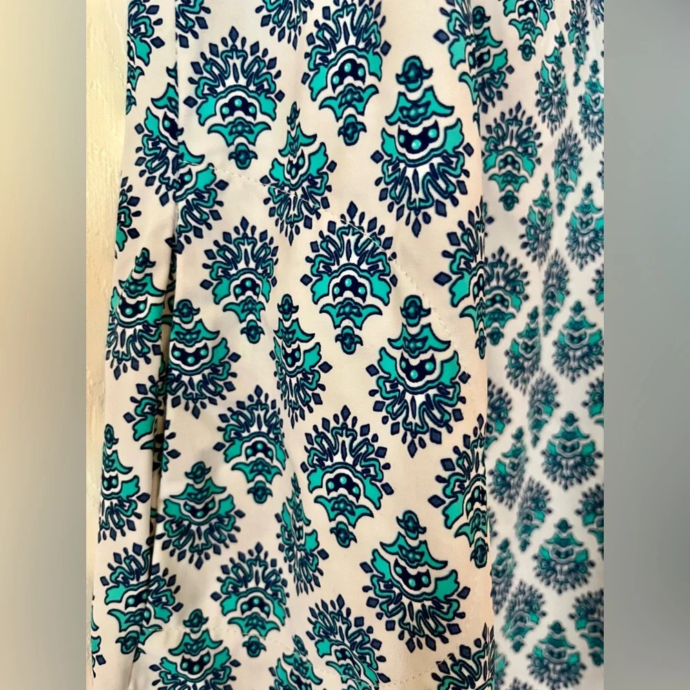 Cabana Life NWOT Navy and Teal Patterned Shift Dress or Coverup - Picture 2 of 3